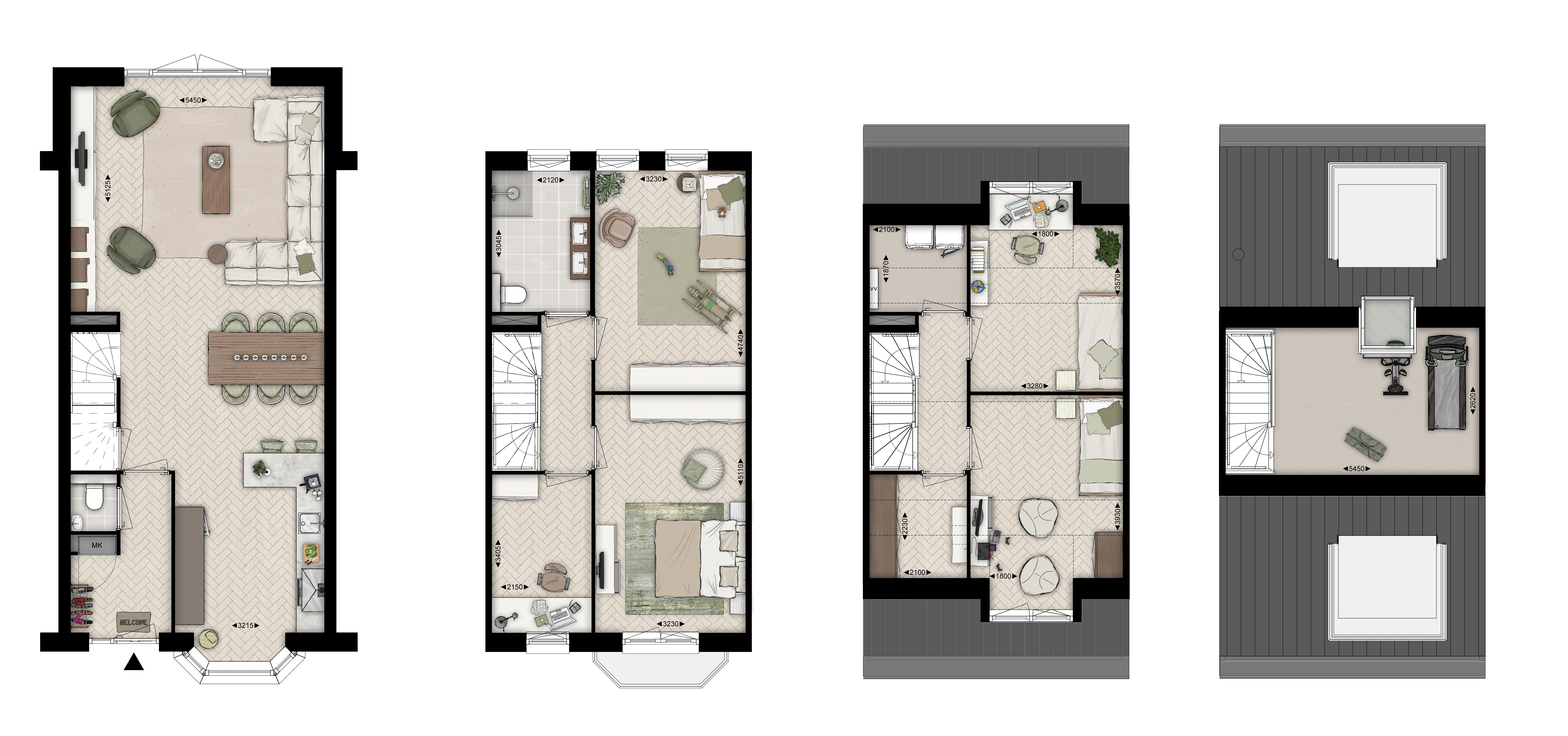 Plattegronden 10 eengezinswoningen staan online!